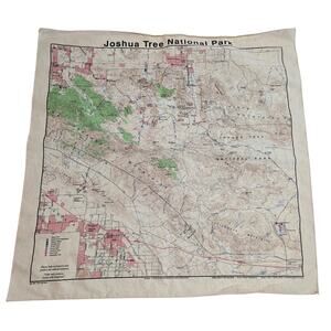 Joshua Tree National Park Bandana Handkerchief Scarf Map Tom Harrison